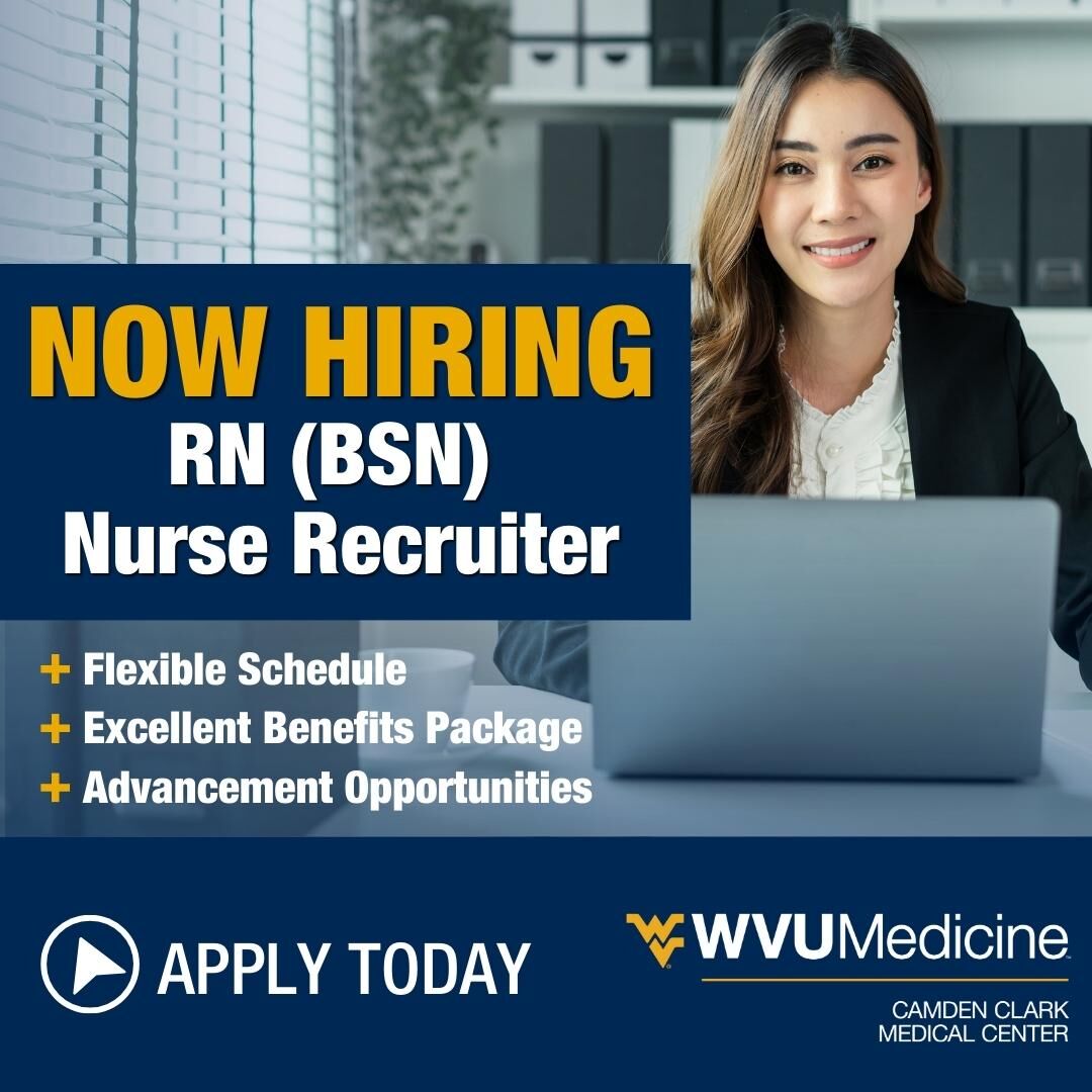 Apply today or share this with your favorite RN who is looking for a change of pace  👉 bit.ly/3oBEYwS
.
.
#NurseRecruiter #Nursing #NursingCareers #Nurse #RN #WVUMedicine #WeLoveOurNurses  #CamdenClark