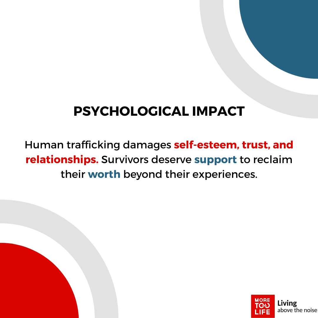 Human trafficking has a profound impact on survivors, causing physical abuse, emotional trauma, and psychological damage. Let's support their healing process, and raise awareness. Join us to #EndHumanTrafficking, #SupportSurvivors, and promote the #HealingJourney.