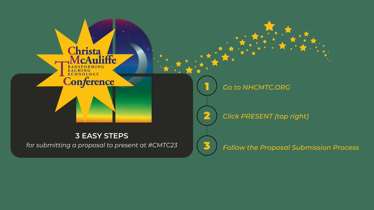 nhcmtc's tweet image. It’s so easy!
Are you ready to share about Innovative Learning, Visionary Leadership, Pioneering Learning Environments, and Digital Dexterity? Submit a presenter's proposal by 6/8 for #CMTC23 - we can’t wait to hear all about it! #nhed #edtech
nhcmtc.org