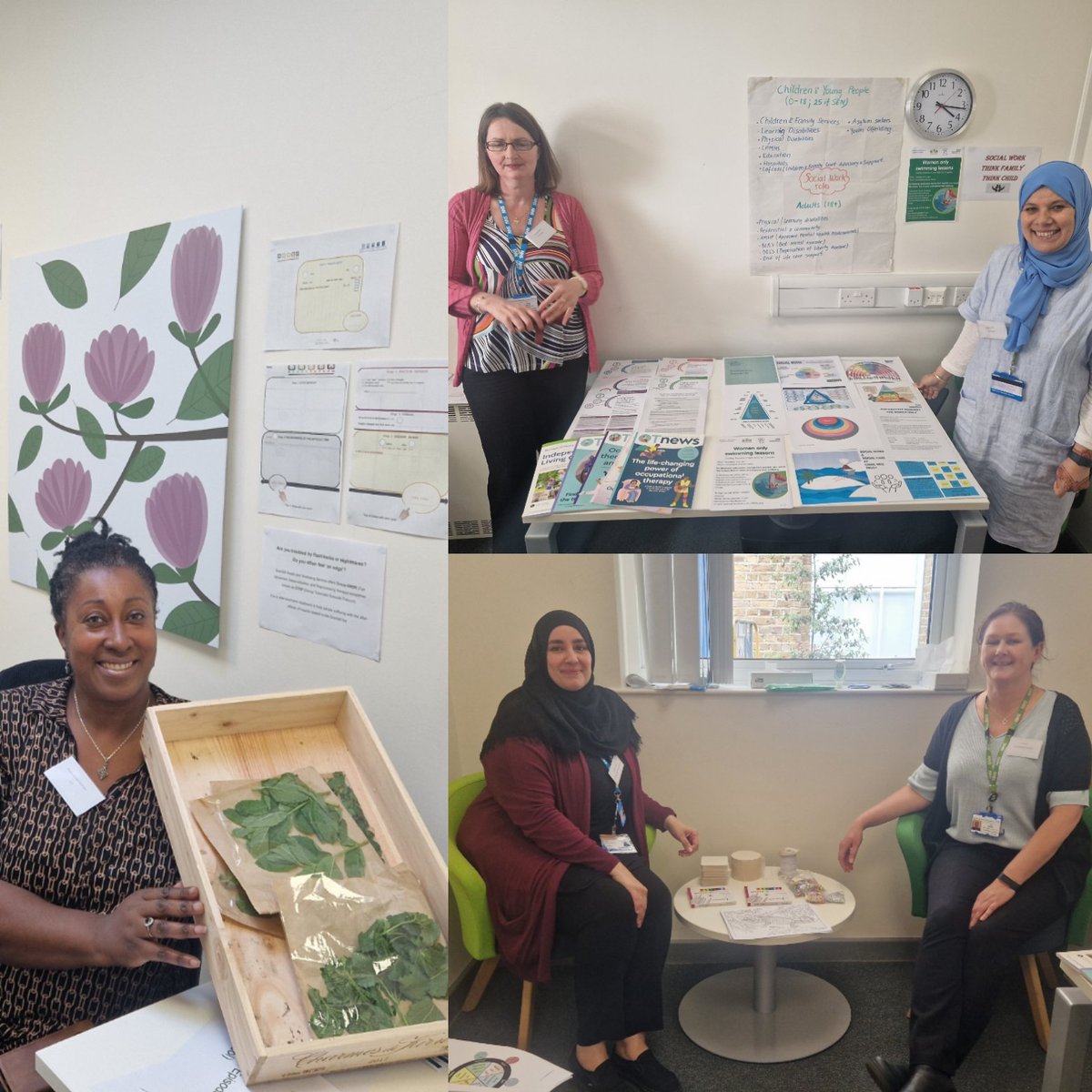 Occupational Therapists and Social Work colleagues sharing information about what we do and routes into training at the Grenfell Health & Wellbeing Service open day yesterday 💚