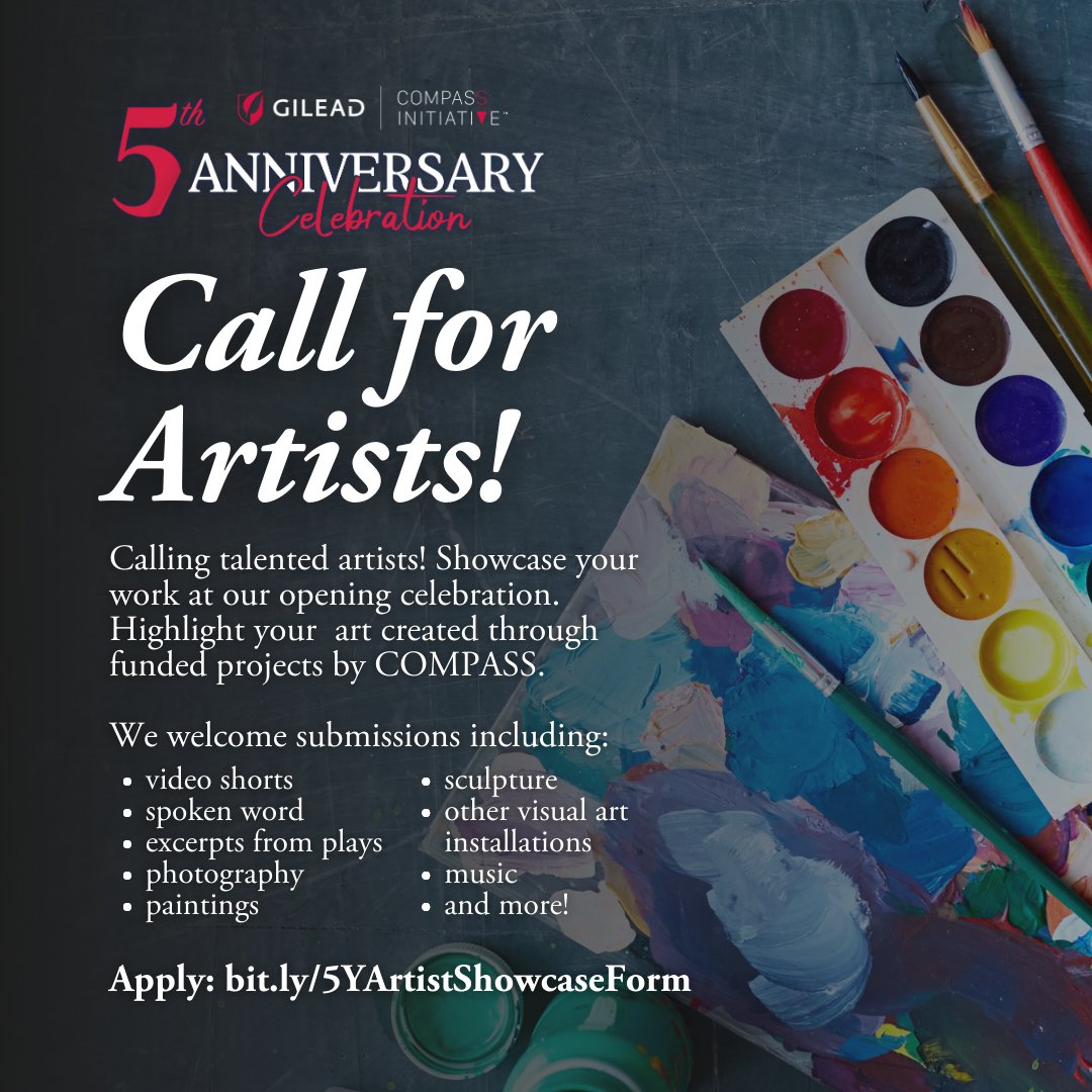 🎨 Calling all artists! Showcase your talents at our 5th Anniversary Celebration on August 18th in Nashville, TN. Don't miss this opportunity to be a part of the unforgettable artists showcase. Submit your work now! 

bit.ly/5YArtistShowca…

#BeOurCOMPASS #CallArtists #Artists