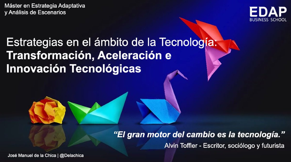 ¡Ya estanos! <a href="/EDAP1/">EDAP Business School</a> 

Hablaremos de entropía y adaptación como claves estratégicas en un entorno de avance tecnológico de cambio exponencial.