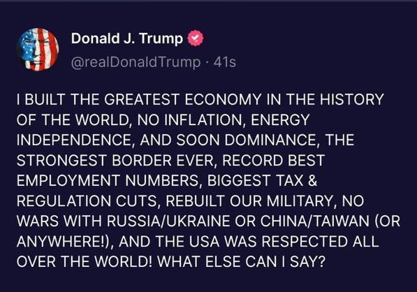 Rebuilt our military. What utter, abject nonsense. Also, he took money from vets, and disrespected our serving members more times than I have space for. What could we expect from a spineless draft dodger?