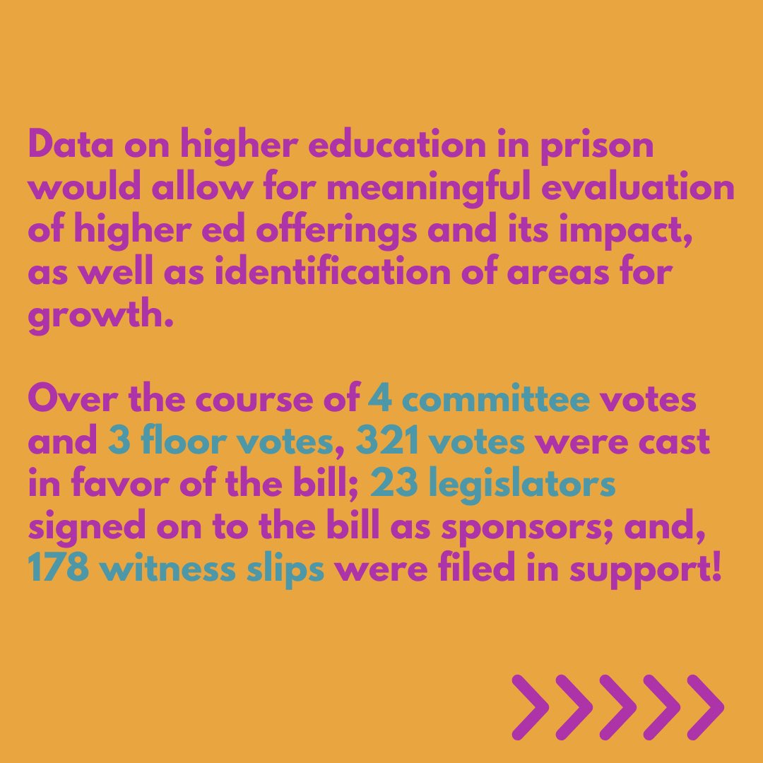 FreedomLearnIL's tweet photo. Data on higher education in prison would allow for meaningful evaluation of higher ed offerings and its impact, as well as identification of areas for growth. https://t.co/hcBw2zk19m