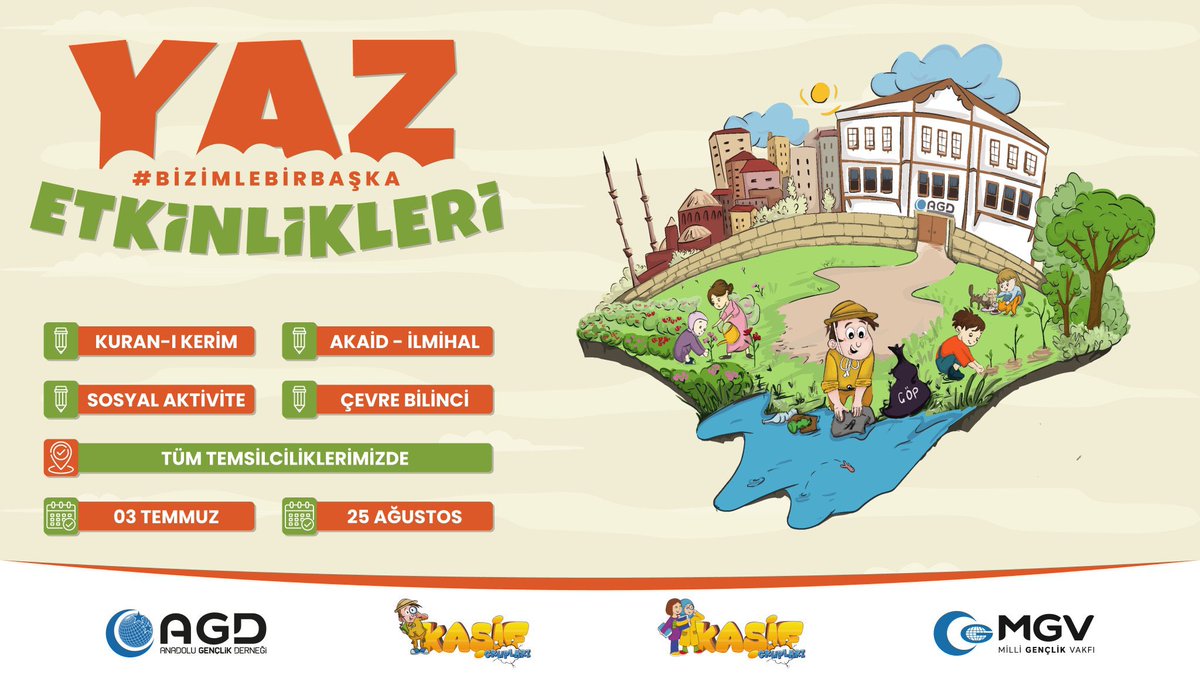 agdkadinankara's tweet photo. Yaz Bizimle Bir Başka! 🏖📚🌍☀🏐🏊🏻‍♂

Yaz Etkinlikleri Kayıtlarımız Başlıyor!

📅 03 TEMMUZ  - 25 AĞUSTOS

📍Tüm Temsilciliklerimizde. https://t.co/2WPwY12BXK