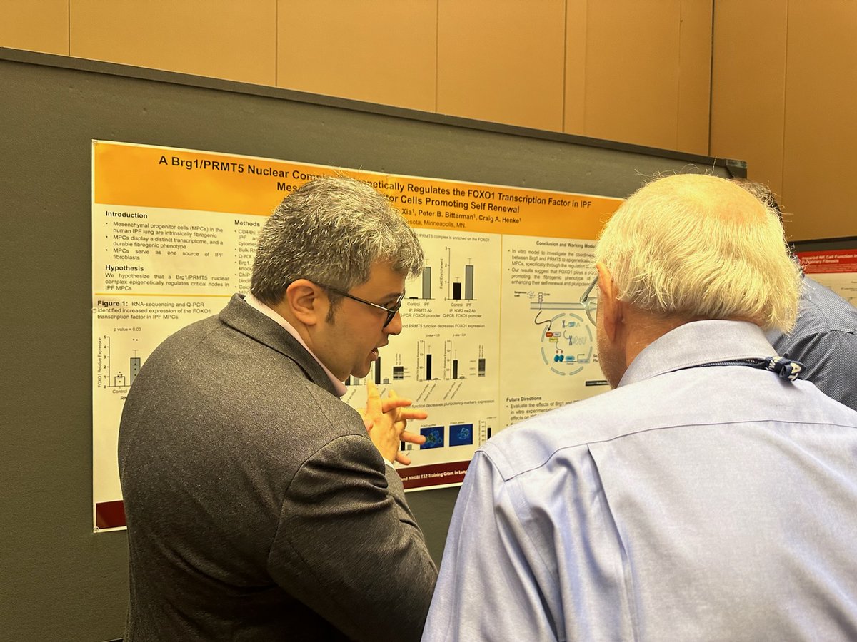 Saving the best for last!!  <a href="/JbeliAihamMD/">Aiham Jbeli</a> talking about regulation pathways in IPF!! <a href="/MNPCCFellowship/">U of MN Pulmonary and Critical Care Fellowship</a> #ATS2023