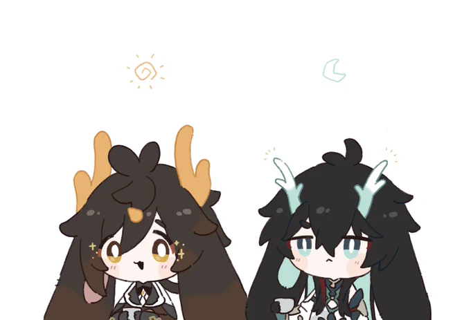 Bunny dragon babies   #zhongli #danheng #鍾離 #丹恒
