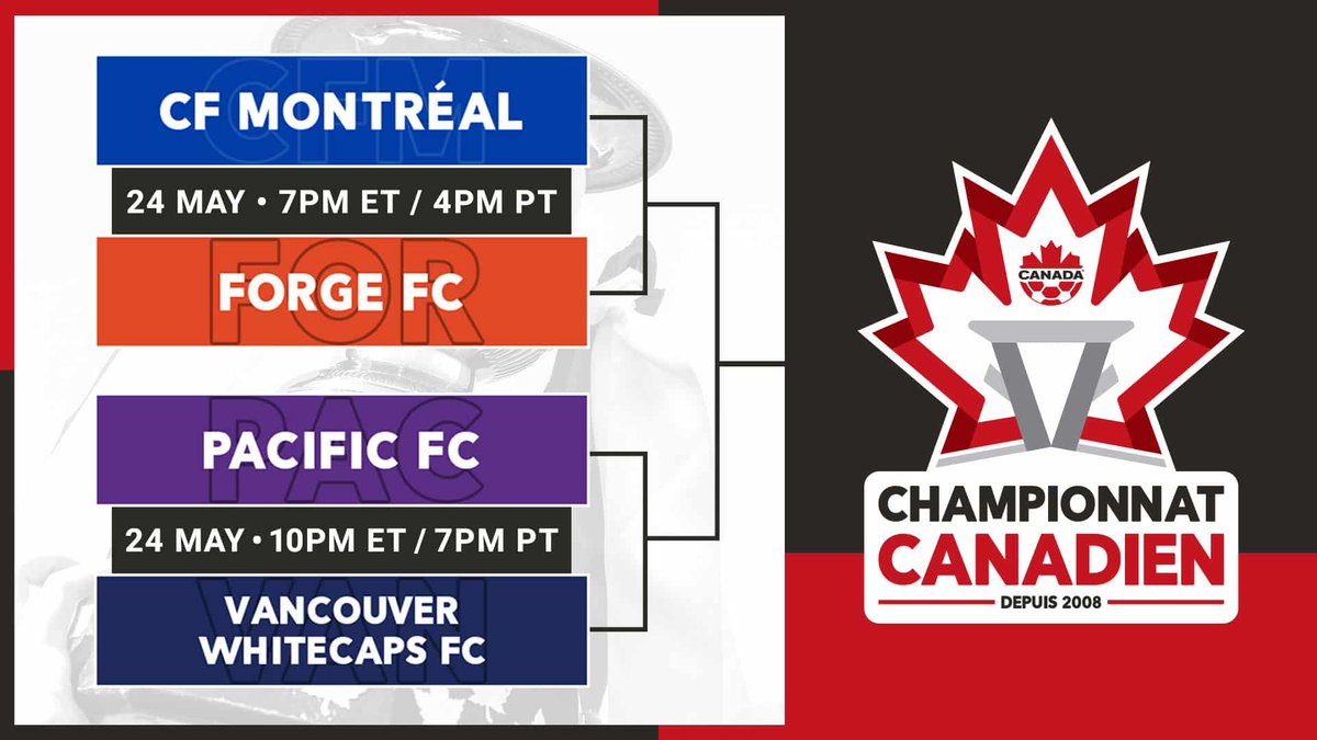 Canadian Championship Semi-Finals set for Wednesday night is.gd/85cDEi #BritishColumbia #CFMontréal #ForgeFC #Langford #PacificFC #Soccer #SoccerCanada #StarlightStadium #VancouverWhitecapsFC