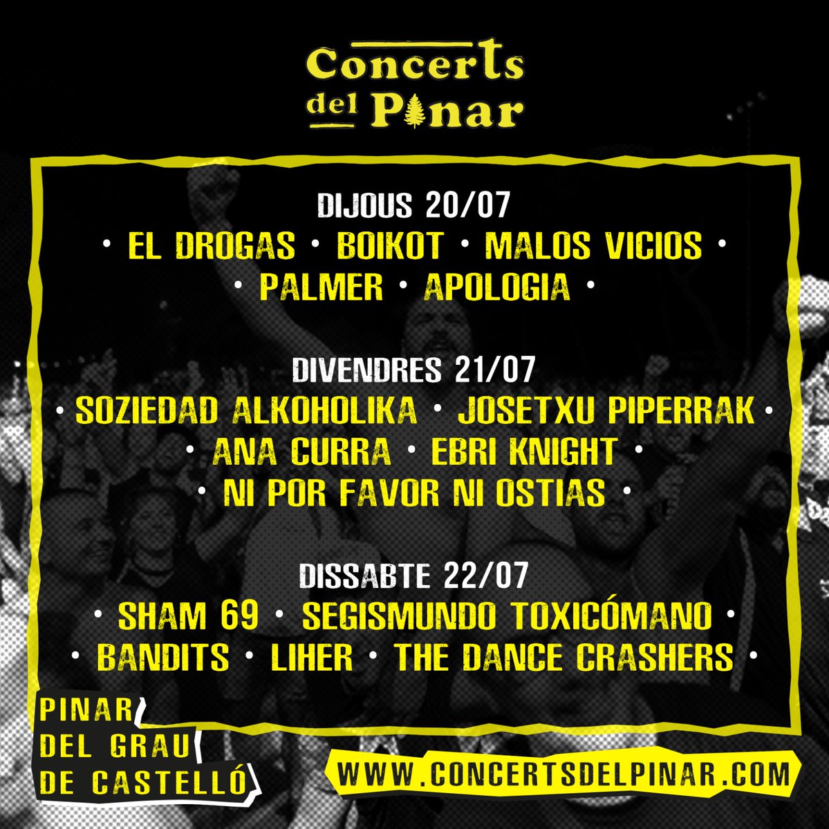 ⚠️ !Concerts del Pinar acaban de anunciar el cartel por días‼️
🔥 ¿Tenéis tantas ganas de festi como nosotros?