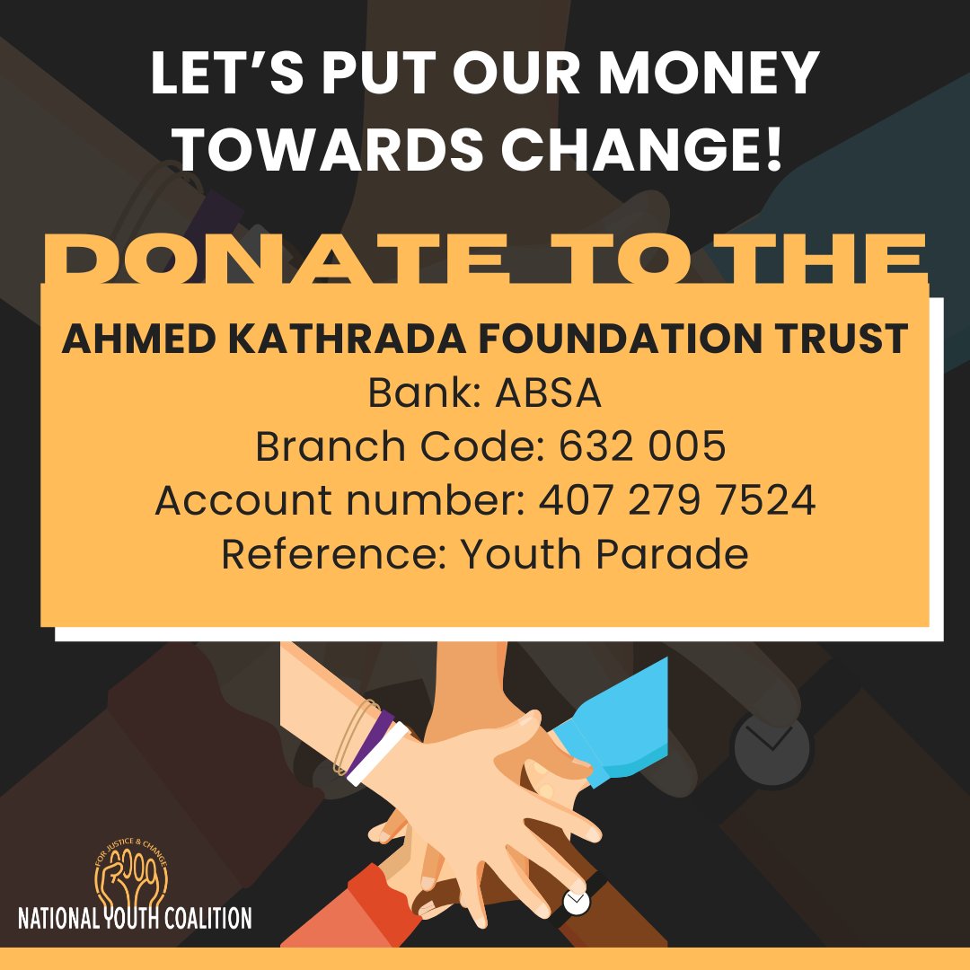 Bandla, donate towards change!
Contribute to the future of our country! 
Play your part!

#YouthDayParade
#YouthAreLeading