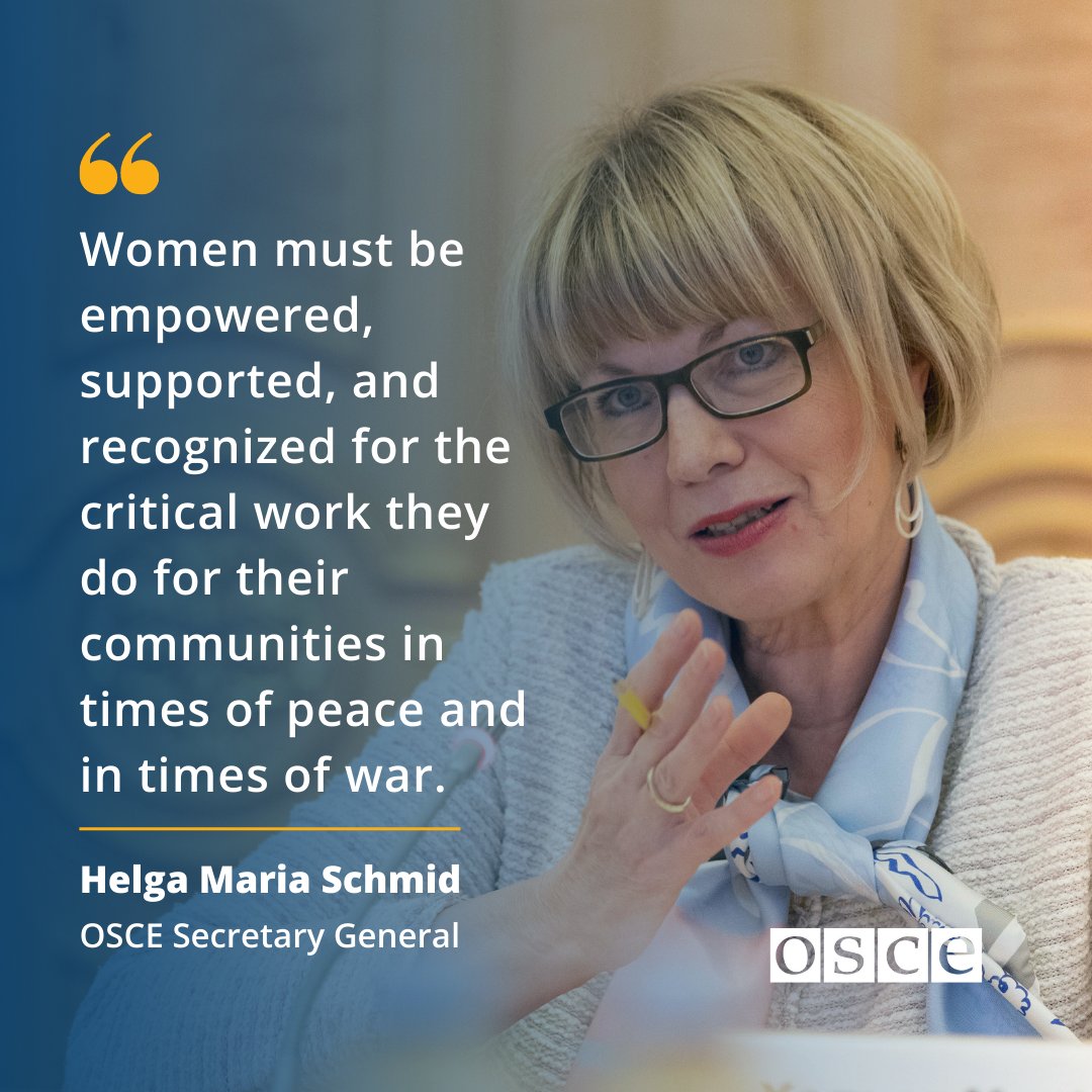 OSCE's tweet photo. At yesterday's meeting with Ukrainian women leaders, @HelgaSchmid_SG emphasized the role women play in addressing the war's impact on society.
 
Enhancing their participation and influence remains a top priority for the OSCE.
 
#WINGenderEquality https://t.co/JUWiIaDofv