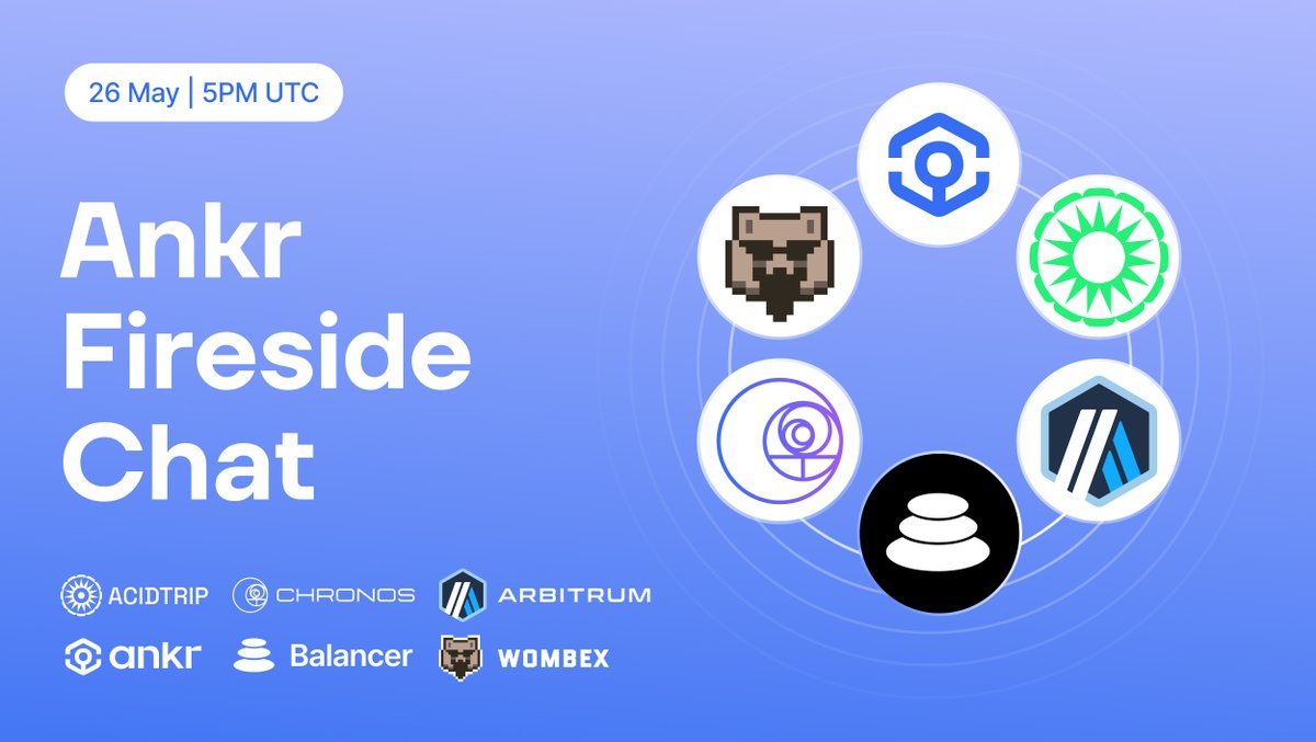 AnkrLabsTeam's tweet photo. 🎙️ Roundtable Fireside Chat

Ready to explore the DeFi landscape on @arbitrum? Join us this Friday with:

⚖️ @Balancer
💜 @ChronosFi_
🔶 @WombexFinance
🌈 @0xAcidTrip

RSVP here ⬇️
https://t.co/LKisoIuhGk

Plus, we're giving away $100 in prizes! Details in the tweet below 🎁 https://t.co/hWIoHVo4Mj