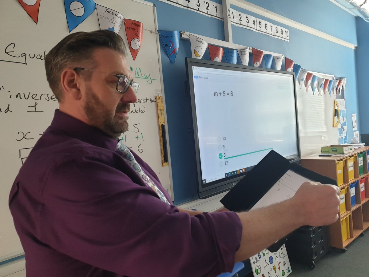 TQEA_Principal's tweet image. Amazing tech used by Mr Dawkins in Maths. Scanning his class with his ipad to establish the level of student understanding in a few seconds. A great tool to address misconceptions and help students progress. #maths #learningtech #studentprogress