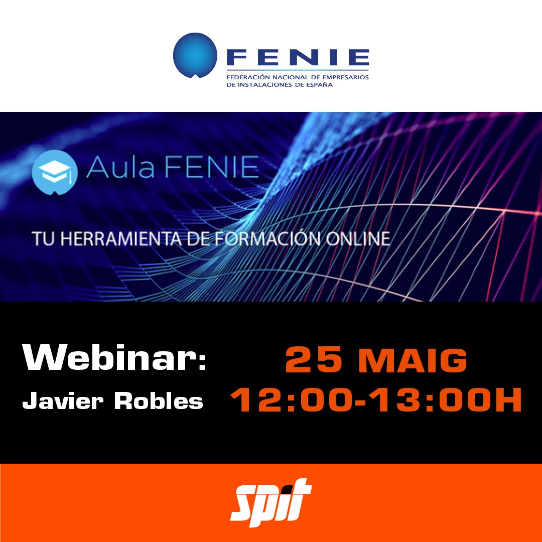 👍Demà 25 de maig, webinar ofert per Javier Robles, Gerent de comptes clau KAM en SPIT. Gràcies a l’Aula Fenie

Sobre NOVES SOLUCIONS PER A INSTAL·LACIÓ DE SUPORTS EN ELECTRICITATS

Inscripció en:

👇👇👇👇👇👇👇👇👇👇👇
register.gotowebinar.com/register/74551…

#NeverStopBuilding #Spit #webinar