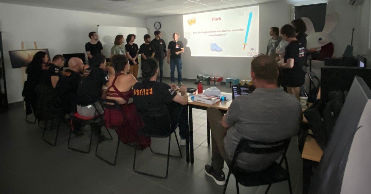 creajeux's tweet photo. [MILESTONE]

À partir d'aujourd'hui et ce jusqu'à la fin de semaine, nos étudiants présentent leur projet de fin d’année.

Félicitations à tous pour cette année et pour votre implication 👏🥳

 #creajeux #projet #Infographie #programmation #formation #jeuxvideo #ecole #milestone https://t.co/TWOShb5OmY