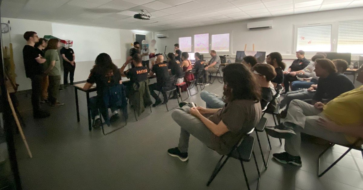 creajeux's tweet photo. [MILESTONE]

À partir d'aujourd'hui et ce jusqu'à la fin de semaine, nos étudiants présentent leur projet de fin d’année.

Félicitations à tous pour cette année et pour votre implication 👏🥳

 #creajeux #projet #Infographie #programmation #formation #jeuxvideo #ecole #milestone https://t.co/TWOShb5OmY