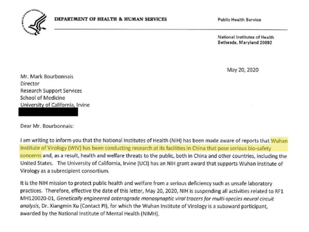 COVIDSelect's tweet photo. 🚨NEW COVID ORIGINS DISCOVERY🚨
In May 2020, @NIH privately admitted to “bio-safety concerns” at the Wuhan Institute of Virology.
Why did they hide the truth from the American people?
Another cover up in a long line of pandemic failures by America’s public health authority👇 https://t.co/Szq5vomyxG