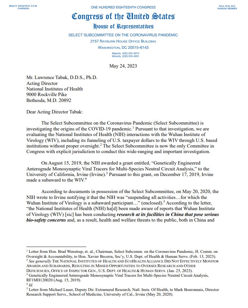 COVIDSelect's tweet photo. 🚨NEW COVID ORIGINS DISCOVERY🚨
In May 2020, @NIH privately admitted to “bio-safety concerns” at the Wuhan Institute of Virology.
Why did they hide the truth from the American people?
Another cover up in a long line of pandemic failures by America’s public health authority👇 https://t.co/Szq5vomyxG