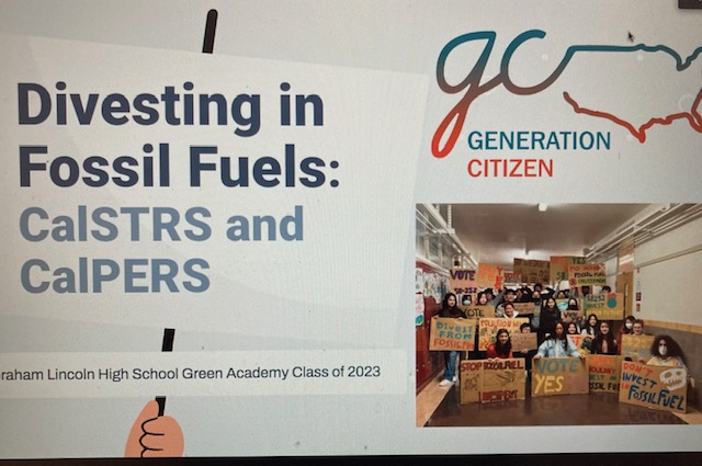 @GenCitizen supports excellent civic learning at #SFUSD  Lincoln High. Strong #student presentations today on #fossilfuels, #teacher pensions & #SB252 demonstrate effective advocacy thru knowledge. @sfusd_supe @emilyesfraser @FossilFreeCA @Scott_Wiener @RidgewayRex @sfparents