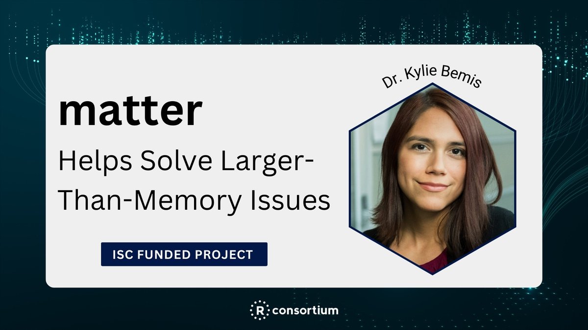 Dr. Kylie Bemis, faculty at <a href="/KhouryCollege/">Khoury College of Computer Sciences</a>, ran into the problem of trying to write a vector or matrix that R could not store. She came up with the matter package for larger-than-memory data for R! #Rstats | Read all about this ISC-funded project ➡️r-consortium.org/blog/2023/05/2…