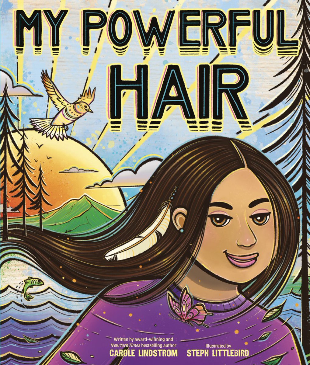 Close  family ties across generations, Native Americans hair element of strength, ❤️all reasons! Author note explains horrible history of forced boarding schools. Vibrant illustrations make the book sing! 5⭐️ @CaroleLindstrom @StephLittlebird @DISD_Libraries #bookaday