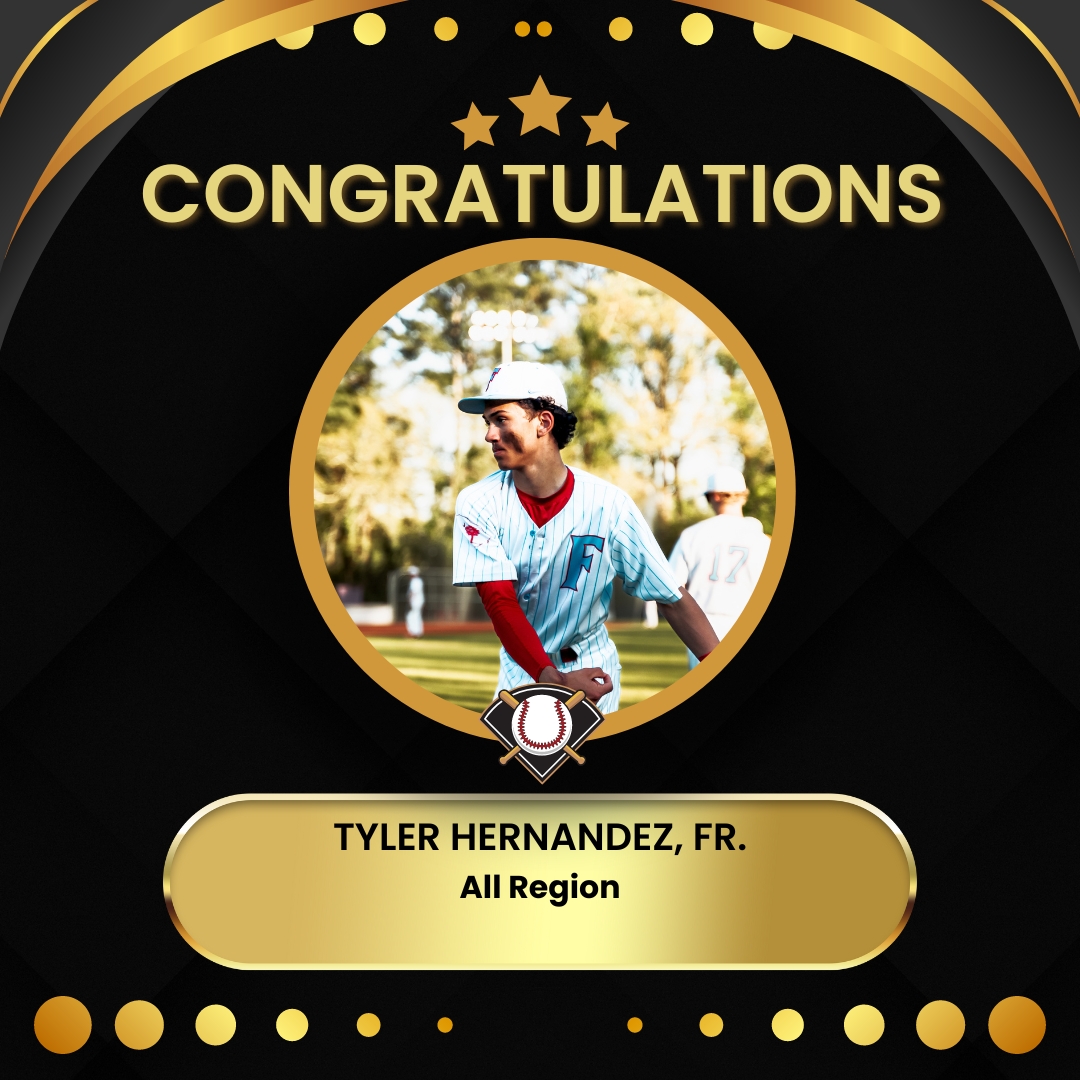 ACFloraBaseball's tweet photo. Congratulations to Tyler Hernandez on all of his accomplishments this year! @tylerHer232
#FloraFalcons #StrikeAMatch https://t.co/Y1B2G1tOta