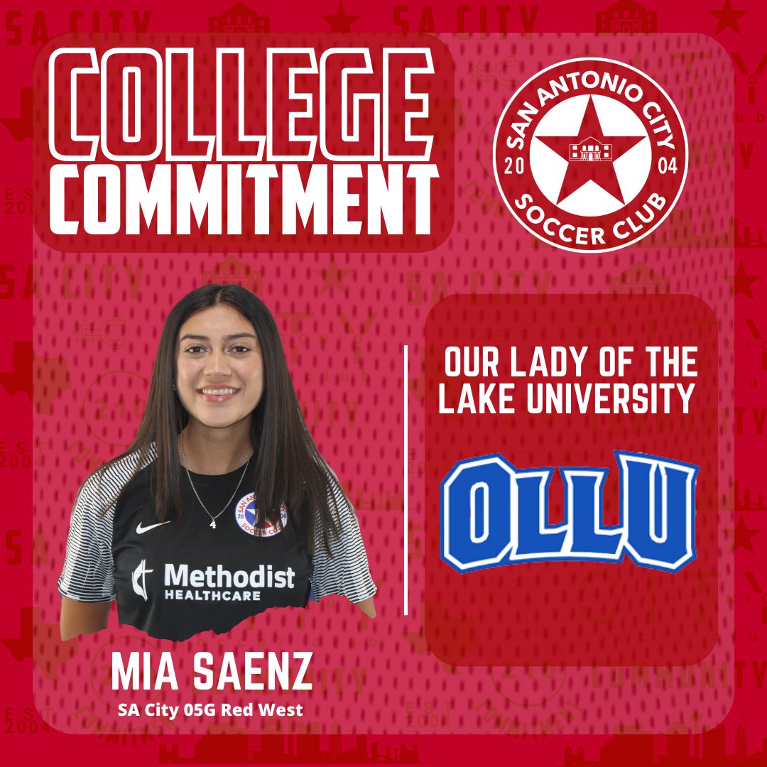 🚨 𝘾𝙊𝙈𝙈𝙄𝙏𝙏𝙀𝘿 🚨

Congratulations to Mia Saenz on her commitment to OLLU to continue her education and soccer career!
🔴🔵🔜 ⚪️🔵

#SaCityProud #TrustTheProcess
