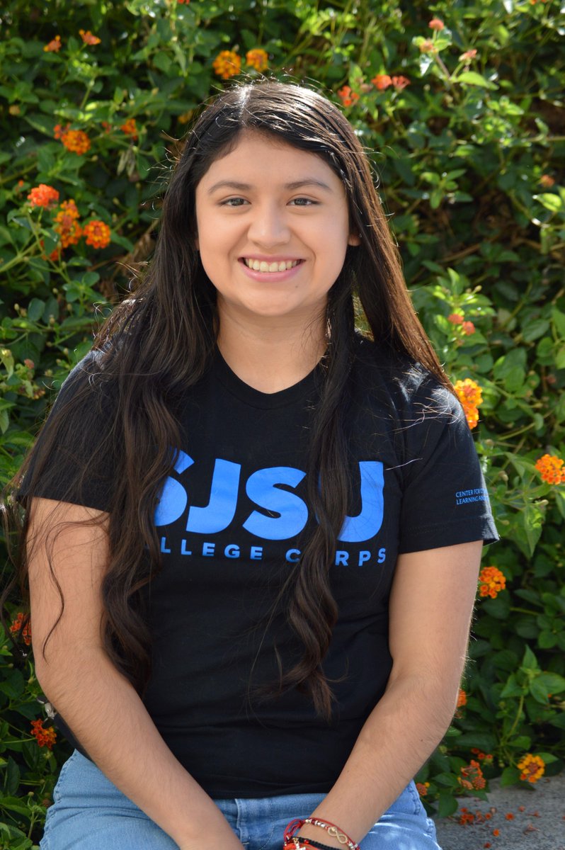 Say hello to @sjsu College Corps Fellow, Julie Pina Rojas! She is a second year psychology major who  joined Fellowship to make a difference in her community. @calvolunteers #CaliforniansForAllCollegeCorps