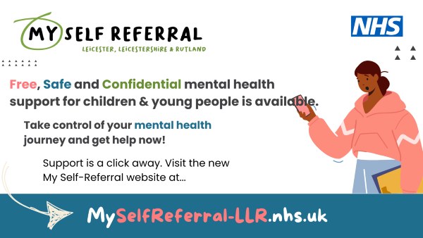 Did you know there is a new self-referral website for children and young people's mental health in Leicester, Leicestershire and Rutland?

If you are struggling with your mental health and don't know where to turn, visit: 
ow.ly/GCkF50Oug5r