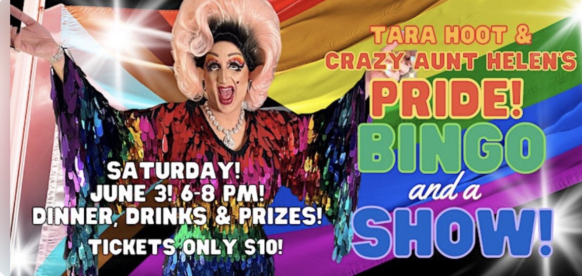 Let’s ring in Pride Month with Bingo and a Show, darlings! eventbrite.com/e/629340212517 #pride #dragbingo #WashingtonDC @CrazyAuntHelens #wacky #dragqueen #supportlocaldrag