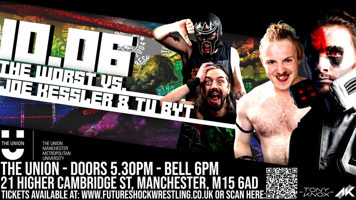 FutureShockWres's tweet photo. June 10th. 

The Worst clash with the dysfunctional duo of Tu-Byt &amp; Joe Kessler. 

Will FutureShock's pillars of villainy move back into the title run or can The Rat King make good on his promise to lead the Cyber Slayer into winning ways?

Tickets: https://t.co/pmNRG2VMwM https://t.co/TgwYEkGinc