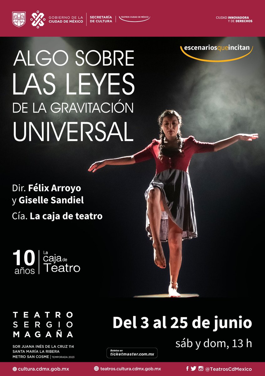 🎭🧪El teatro y la ciencia… Mezcla mágica para llevarnos a mundos increíbles 💫 No te pierdas la próxima temporada de ‘Algo sobre las leyes de la gravitación universal’ en el #TeatroSergioMagaña y celebra los 10 años de @Lacajadeteatro. 🎟️ bit.ly/45aKRBN #SomosNiños