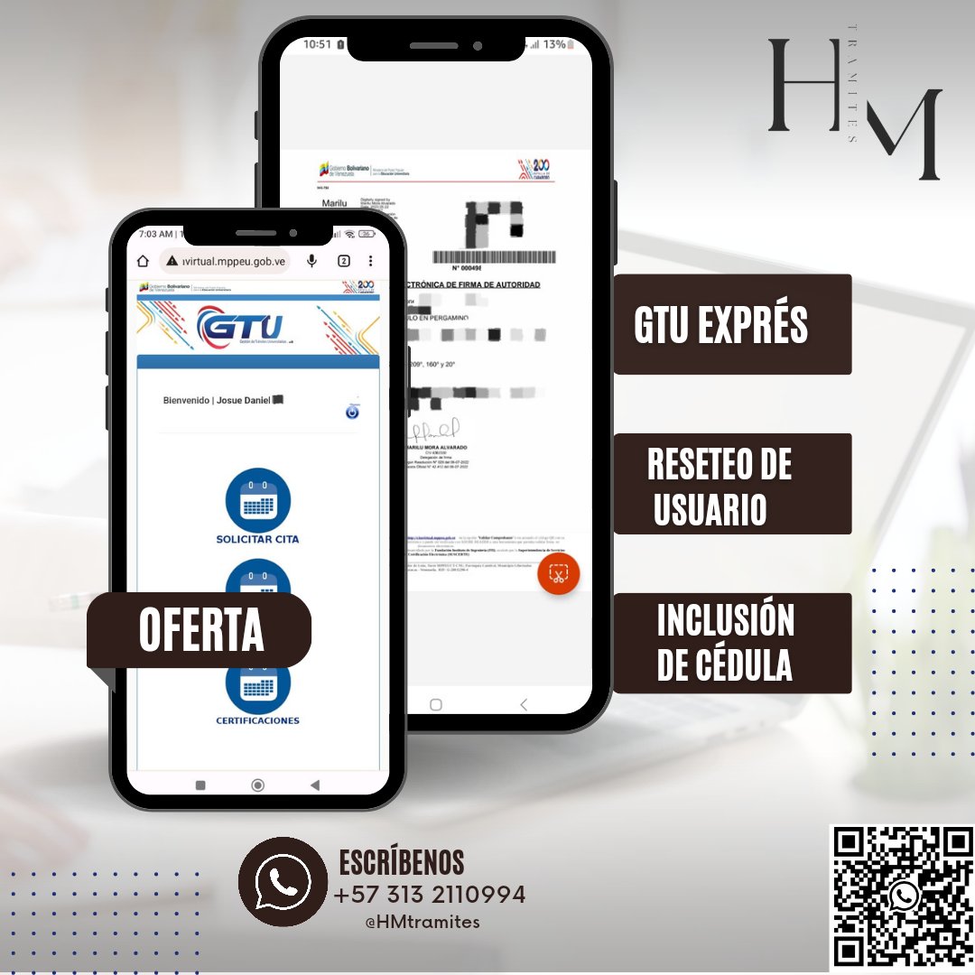 HMTramites's tweet photo. 💡GTU
📍 sin ir a Caracas! Sin largas Colas!
✅Verificable en Sistema!
📢NO NECESITAMOS TU USUARIO.
👌🏻Listo en tiempo récord
📞 ESCRÍBENOS!
.
.
#saime
#saimecontigo #errorpiso3 #apostilla #saren #gtu #saimevenezuela #saimeinforma #venezuelasearreglo #venezuelasearreglo https://t.co/VBbrUd4byv