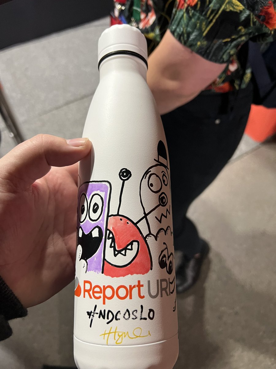 #ndcoslo @reporturi Best swag at NDC oslo 2023 ? personlized water bottle.