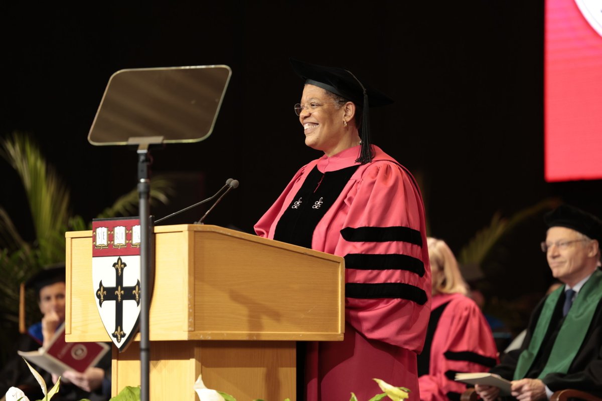 'Once again, congratulations to all. Enjoy your special day and make some noise!' Michelle A. Williams, Dean of Harvard Chan School, gives a final send-off to the Class of 2023. #HarvardChan23