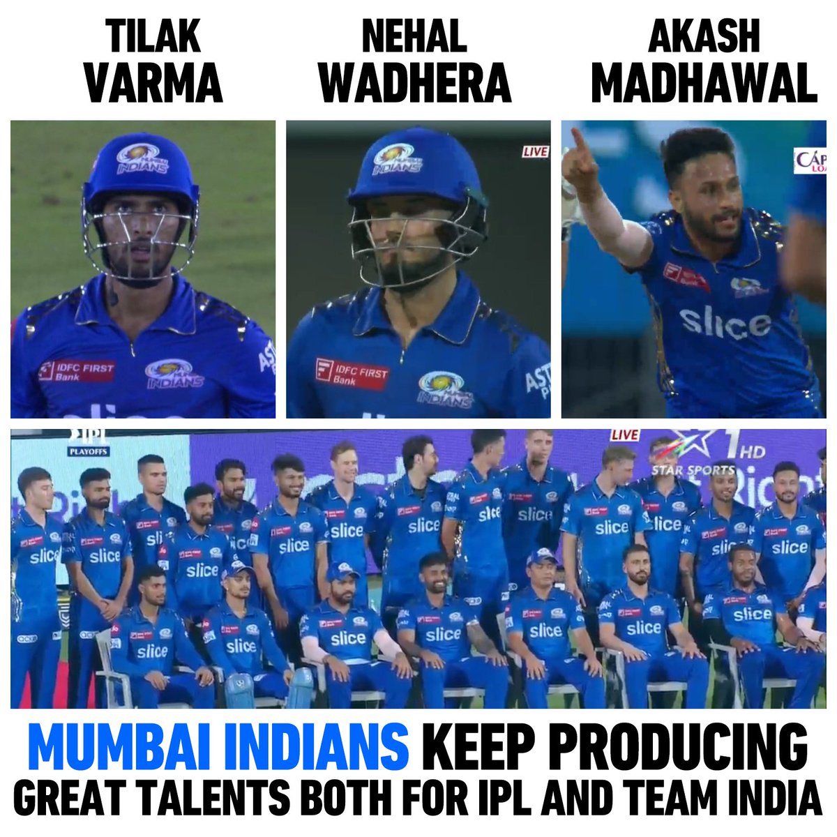 Cricketracker's tweet photo. Mumbai Indians is a talent factory in Indian Premier League 👏 https://t.co/m5t0jobvEM