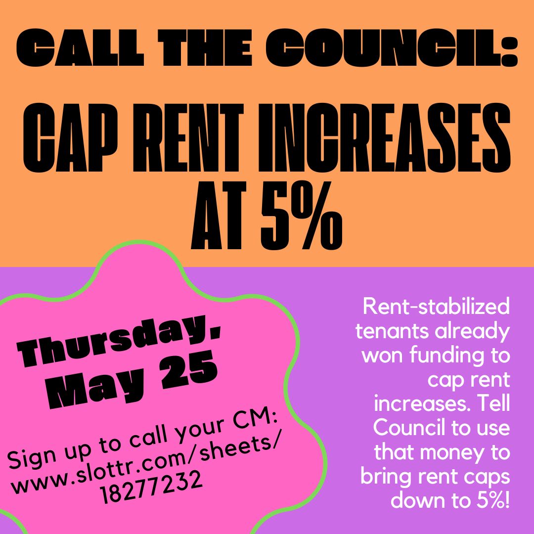 The DC Councill will vote next Tuesday on where to cap rent increases for rent-stabilized tenants. We are calling on tenants and advocates to push Council to vote in favor of a cap at 5%! Sign up for a time to make a call tomorrow: slottr.com/sheets/18277232