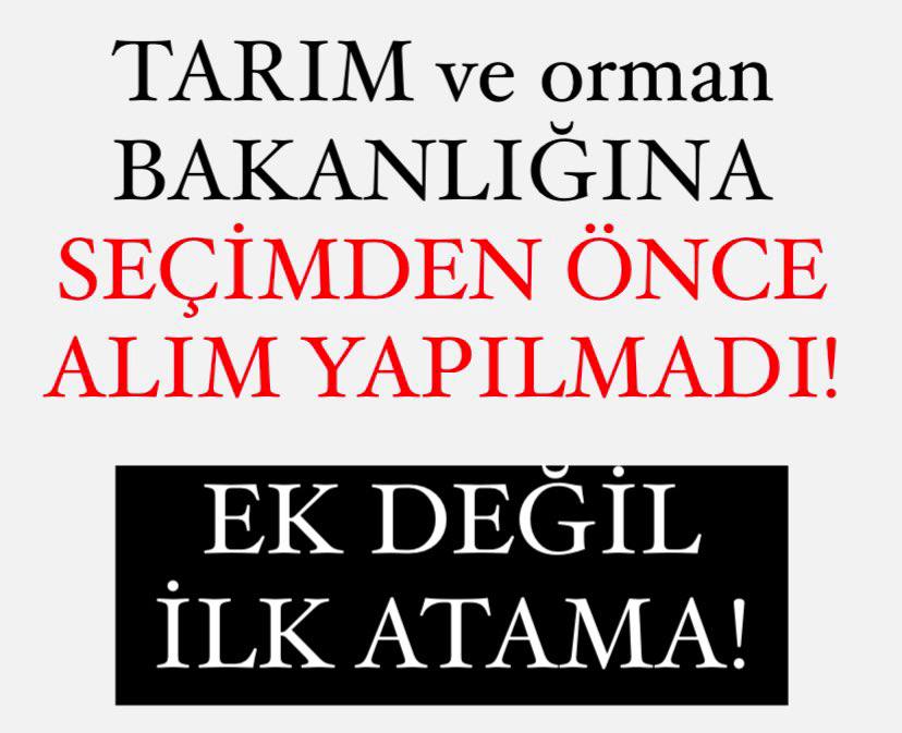 Tarım ve Orman Bakanlığı atama hususunda neden sessiz? Verilen sözlere ne oldu?
<a href="/RTErdogan/">Recep Tayyip Erdoğan</a> <a href="/NumanKurtulmus/">Numan Kurtulmuş</a> <a href="/osmannnurika/">Osman Nuri Kabaktepe</a> @ErbakanFatih <a href="/VahitKirisci/">Prof.Dr.Vahit Kirişci</a> <a href="/SenturkBilal/">bilalşentürk</a>
<a href="/ademdinc_/">Adem Dinç</a> #CBTarımAtamasızKaldı