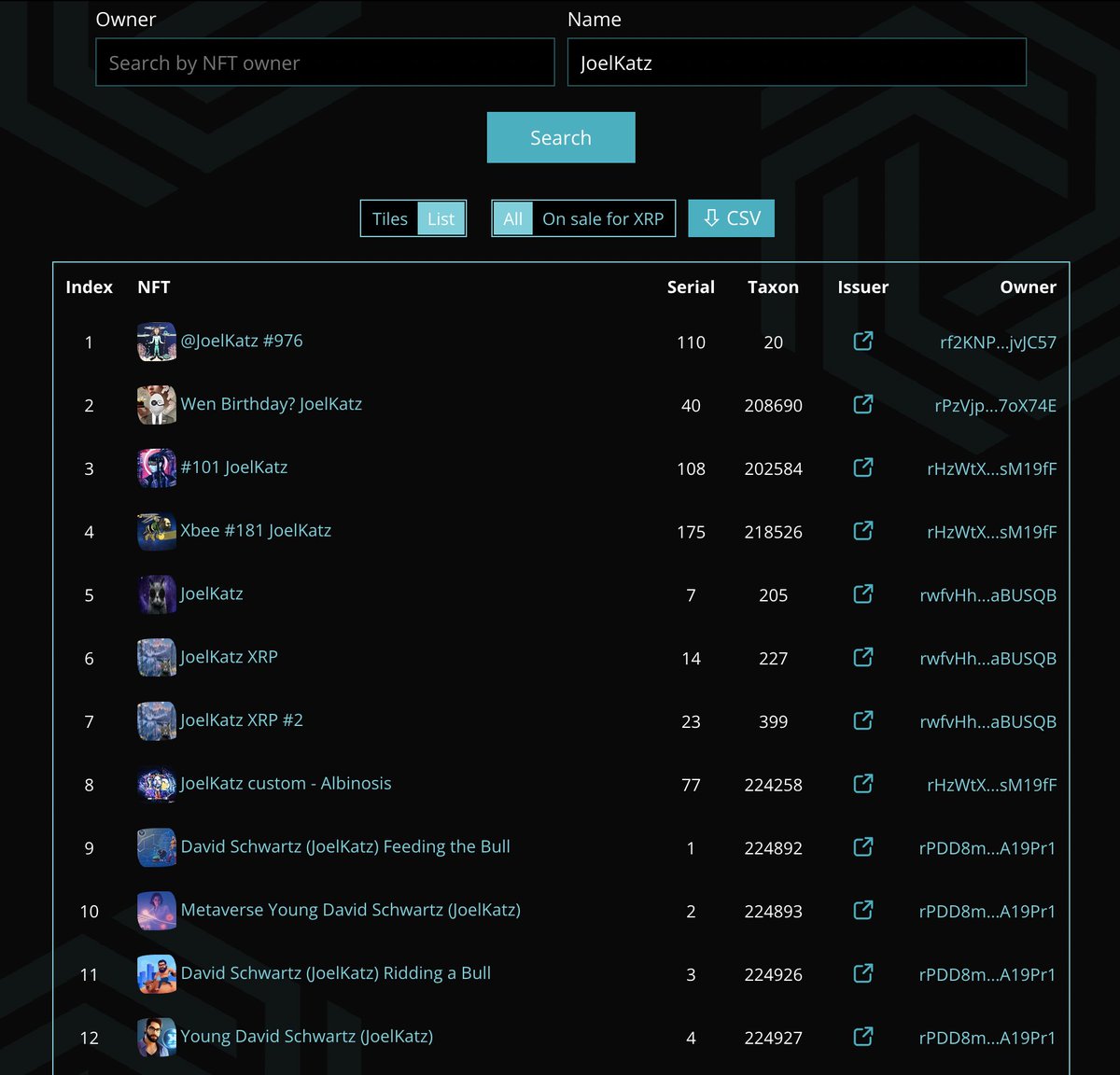 Finally🥳,  it's possible to search through all #XRPL #NFTs by name🎉.
bithomp.com/nft-explorer?s…

Hit us with more ideas #XRPLCommunity.