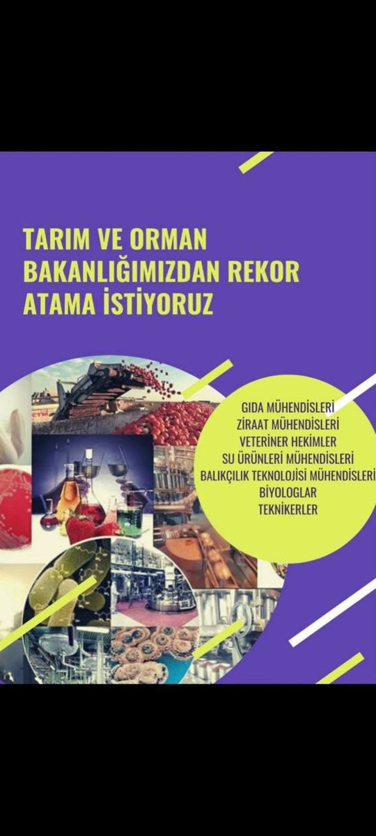 Tarım ve Orman Bakanlığı bünyesinde barınan her bir branşın istihdamı ülkenin gelişimi ve kalkınması için önem arz etmektedir. Fakat bunu anladığınızdan emin değiliz. <a href="/RTErdogan/">Recep Tayyip Erdoğan</a> <a href="/fuatoktay/">Fuat Oktay</a> <a href="/VahitKirisci/">Prof.Dr.Vahit Kirişci</a> <a href="/drnihatpakdil/">Dr. Nihat Pakdil</a> #CBTarımAtamasızKaldı