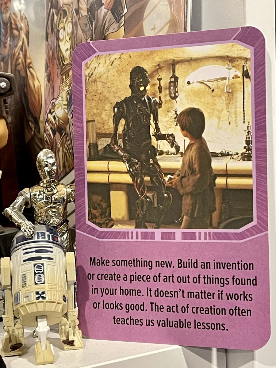 StarWars_77_AF's tweet photo. Make something new. Build an invention or create a piece of art out of things found in your home. It doesn't matter if works or looks good. The act of creation often teaches us valuable lessons.
#StarWars #InnerJedi #Humpday #WednesdayMotivation #C3PO #R2D2 https://t.co/RHYq5USVhy