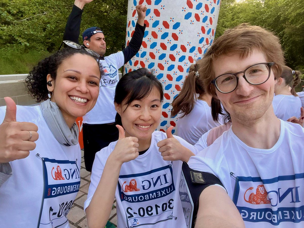 AnjaLeist's tweet photo. So proud of (most of) my team @uni_lu to join the #INGMarathon to raise awareness on #DementiaPrevention. Way to go @matthias_klee @use_me_research Anouk Geraets, Jure Mur &amp; Ana Carolina Teixeira Santos! https://t.co/7qCSMaFSqd