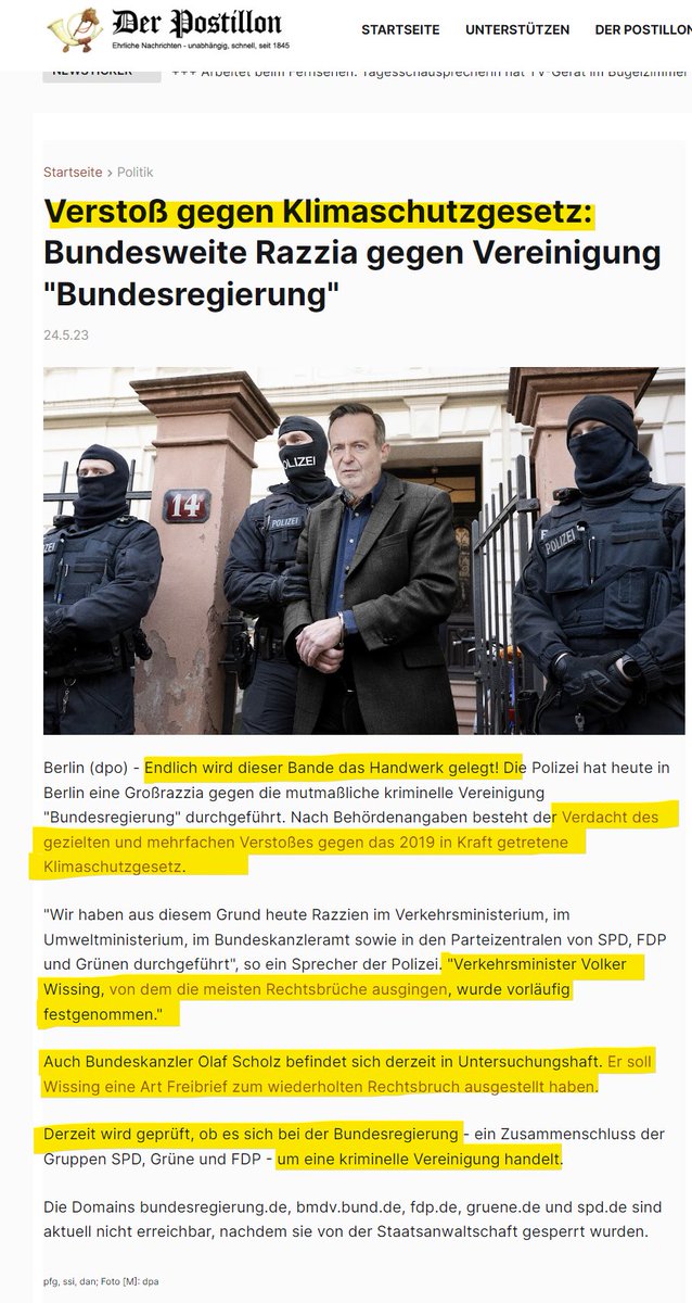 Climate_Inform's tweet photo. #Der_Postillon stabil wie immer
Zur Auflockerung nach einem schlimmen Tag für unsere Demokratie. https://t.co/0hMLpRqTR6