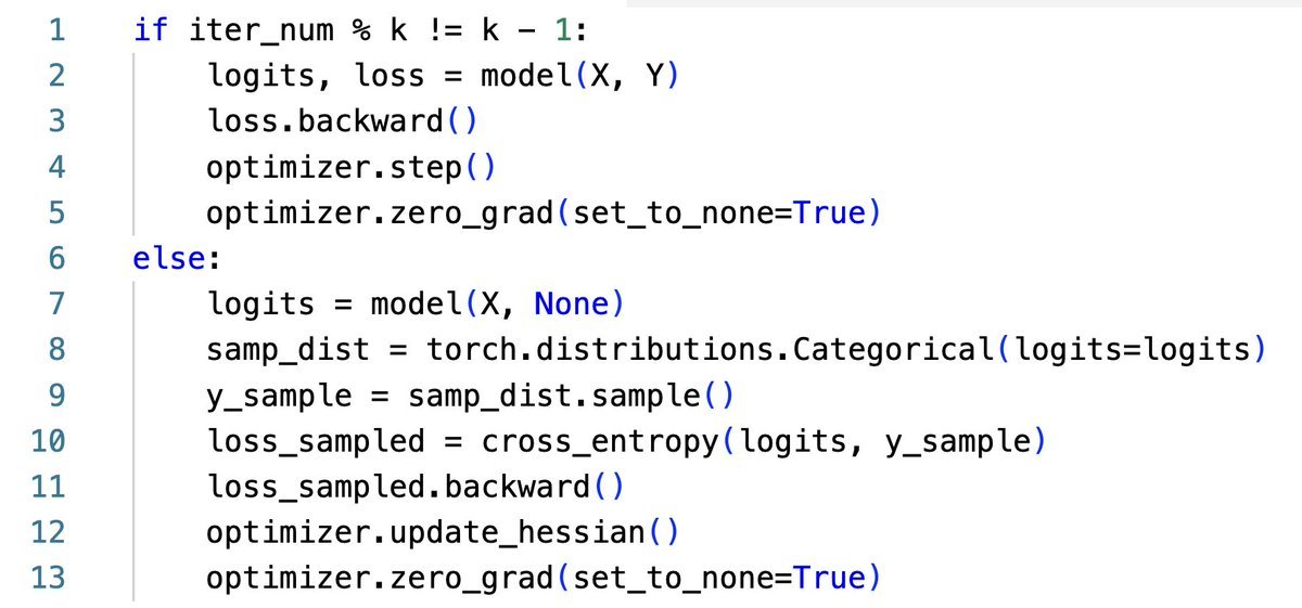 DrJimFan's tweet image. There are countless papers over the years to &quot;dethrone&quot; the Adam optimizer. Is this finally the one?

Sophia: a scalable 2nd order optimizer
- 13 lines of pseudocode
- 2x speedup over Adam on GPT-2
- Improves pre-training stability and doesn&apos;t need special tricks
- Works by…