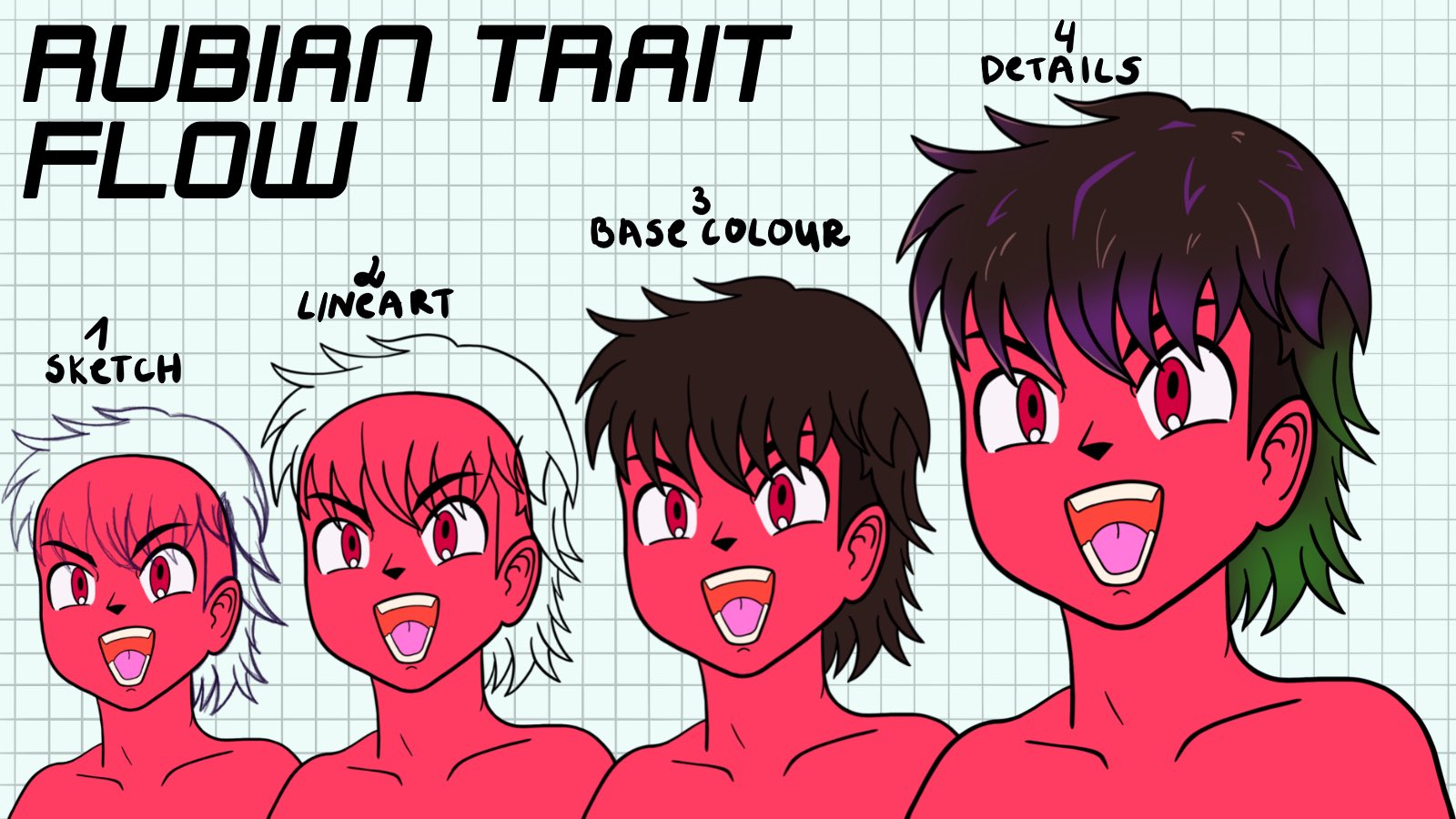 Working on some rubian traits🌶 Thought I might share how I draw the hair ✂️ #solana https://t.co/A67QdZdhNN