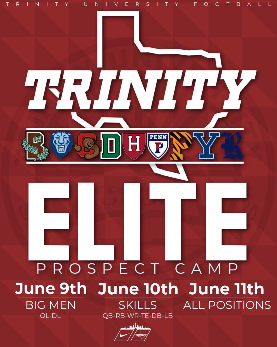 🚨Class of 2024 and class of 2025🚨

Spots are filling up fast. 
Great opportunity to get coached by coaches from the most #Elite schools in the county at every level. 

Make sure to register online:

camps.jumpforward.com/trinityunivers…

#NotJustaCombine #BeTheStandard