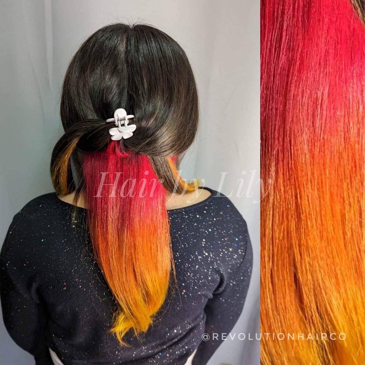 WOAH LOOK AT THIS (hair.bylily.terese on ig <3) #peekaboocolor #colormelt #hairsalon #hairlove #hairtrends #funhair #pinkhair #sunset #sunsethair #redhair #orangehair #metaphysicalshop #metaphysicalstore #metaphysicalsalon #salon #salonvibes