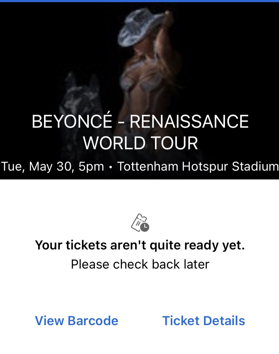 buglass_michael's tweet photo. Can ticketmaster please make our Beyoncé tickets it’s in less than a week https://t.co/IMDIo2TFuj