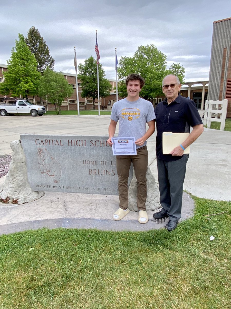 Congratulations to <a href="/KovickTyler/">Tyler Kovick</a> for getting the Gates of the Mountains foundation scholarship!  #GoBru