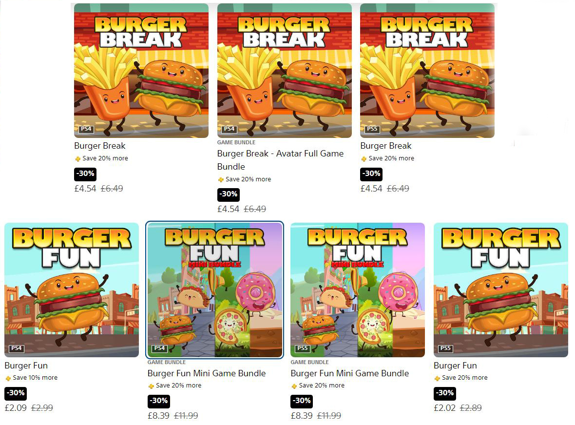 BreakSushi's tweet photo. Burger Break Time in the EU! Burger Break and Burger Fun Games on sale in the EU! 40% off with Playstation Plus! Get your flavor today. #burgerbreak #burgerfun #smobileinc #trophyhunting #PlayStation #psn #PlayStationTrophy #trophyhunter #icecream #PS5Share #PS4share #PS5 https://t.co/XHjLlIyzIv